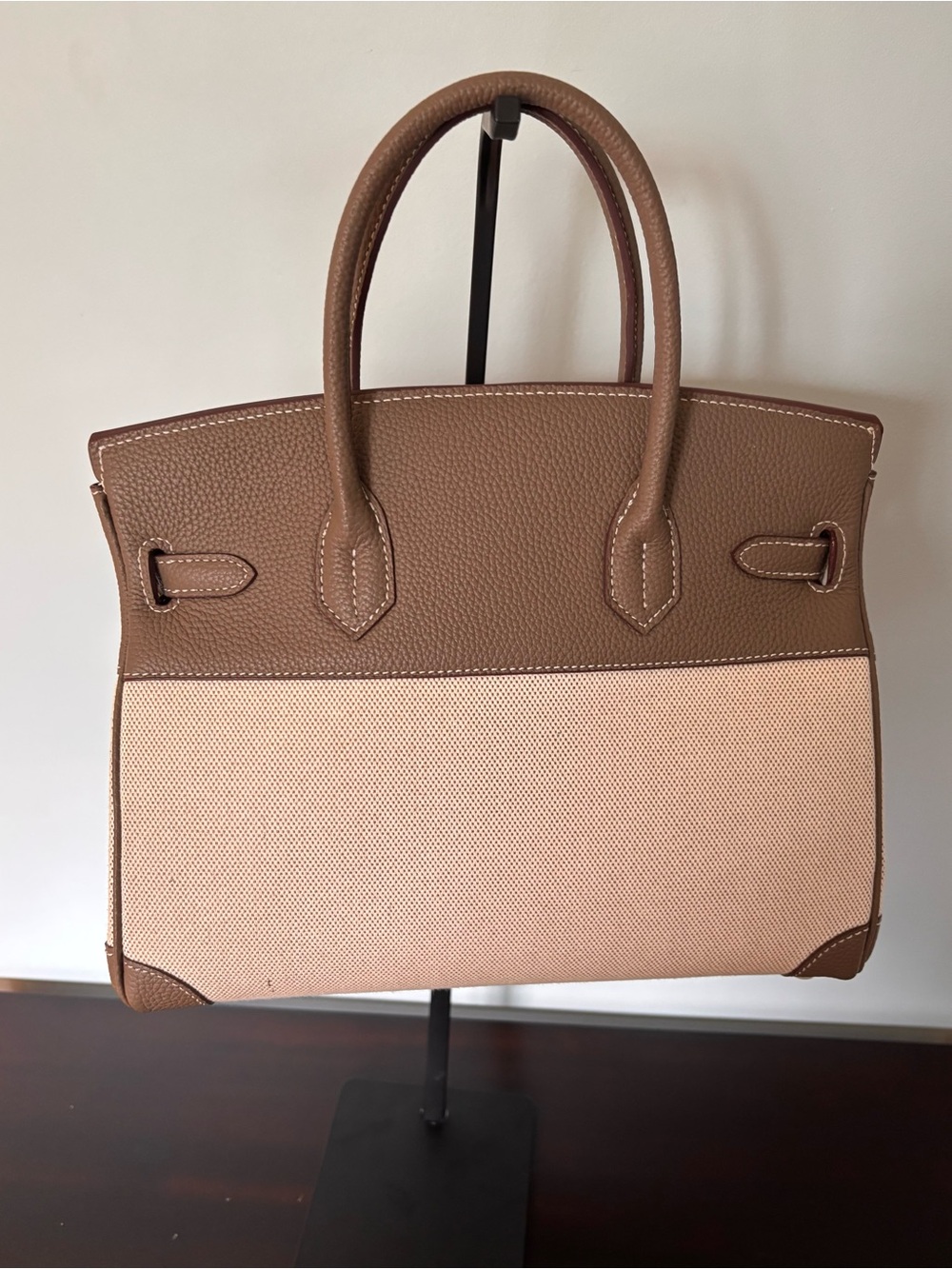 Leather and Canvas Handbag - Picture 2 of 10
